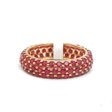 JPRG-2423/6153 Ruby Round 2Mm Pave Ring | 14K