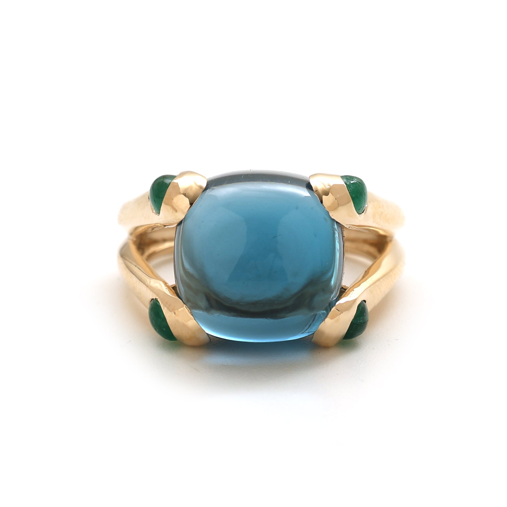JPRG-2443/6206 Lbt Cushion 12X12 With Emerald Cab Ring | 14K