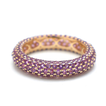 JPRG-2491/6401 Amethyst Round Pave Ring | 14K