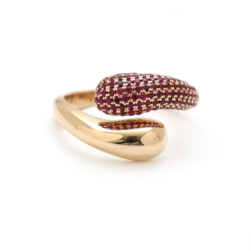 JPRG-2494/6406 Ruby Round Pave Set East West Ring | 14K
