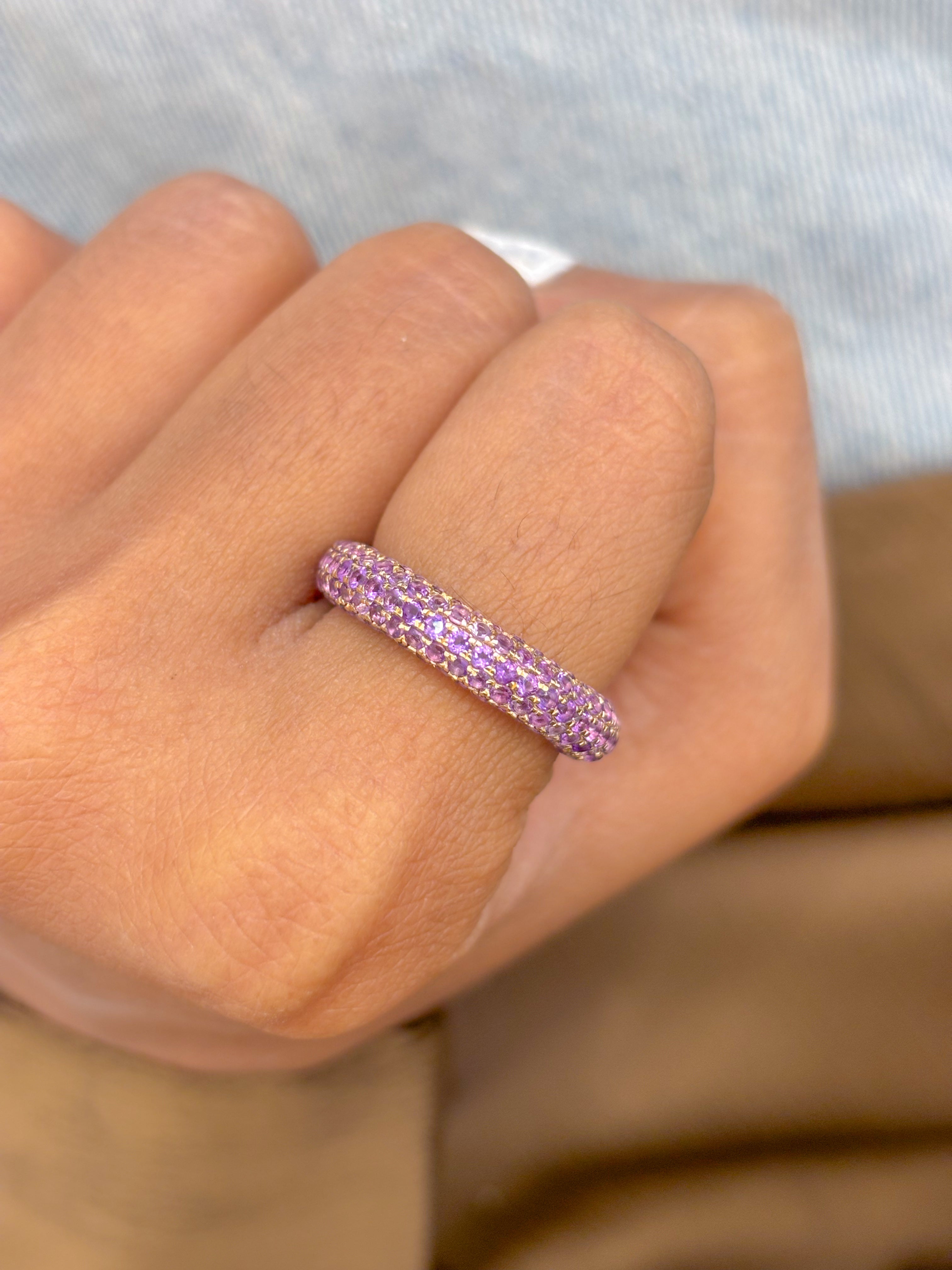 JPRG-2519/6506 Amethyst Round Pave Ring | 14K