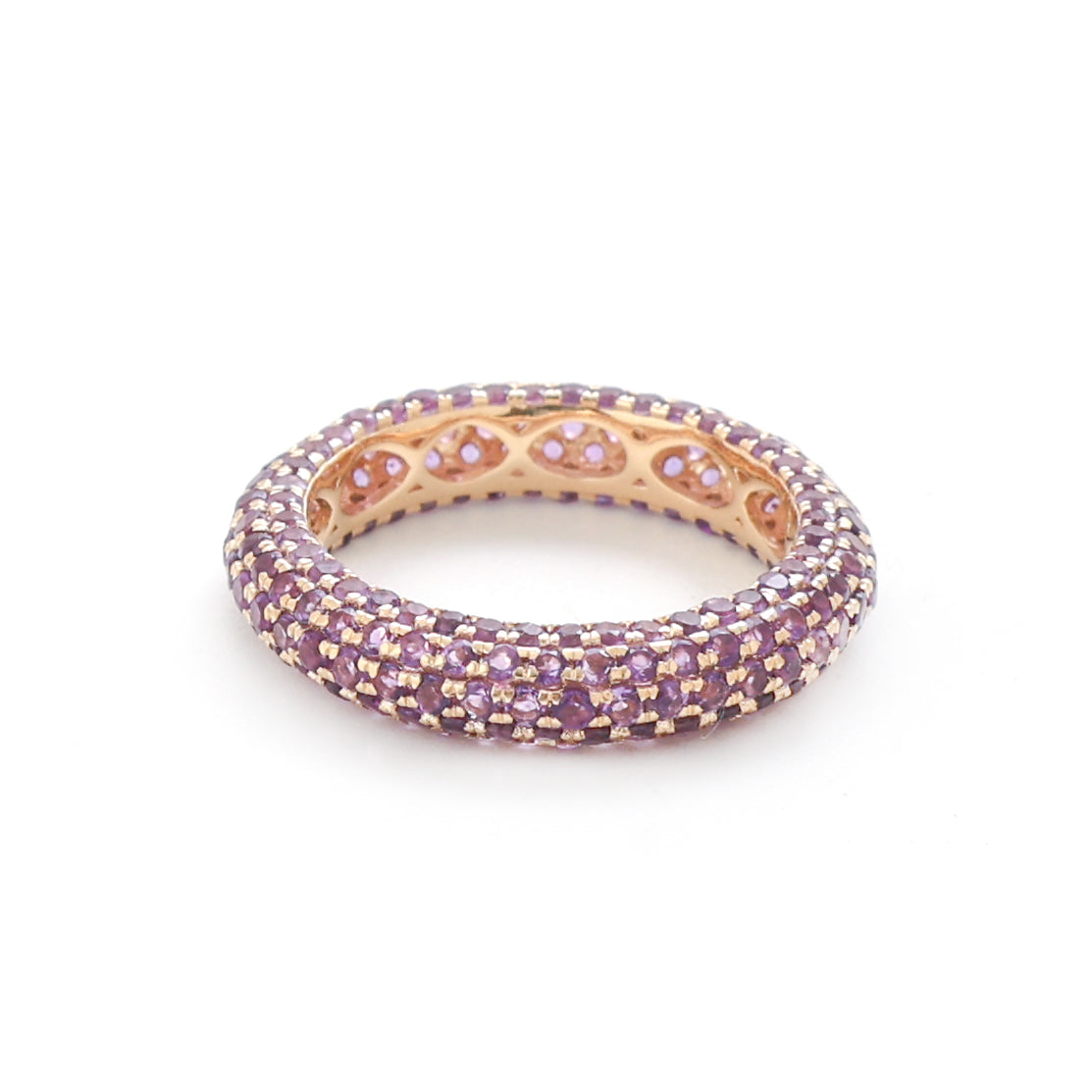 JPRG-2519/6506 Amethyst Round Pave Ring | 14K