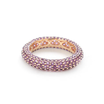 JPRG-2519/6506 Amethyst Round Pave Ring | 14K