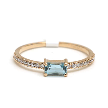 JPRG-2558/6637 Lbt Diamond Octagon Thin Ring | 14K