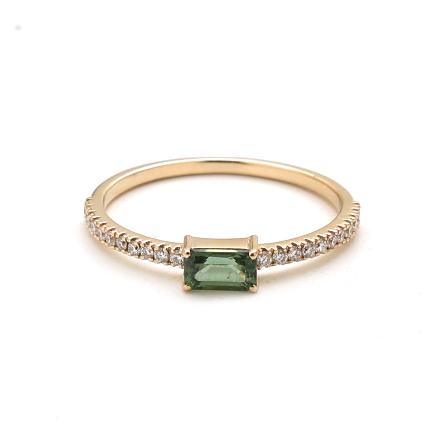 JPRG-2580/6665 Diamond Octagon Thin Ring | 14K