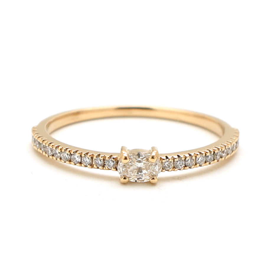 JPRG-2588/6736 Diamond Oval With Diamond Thin Ring | 18K
