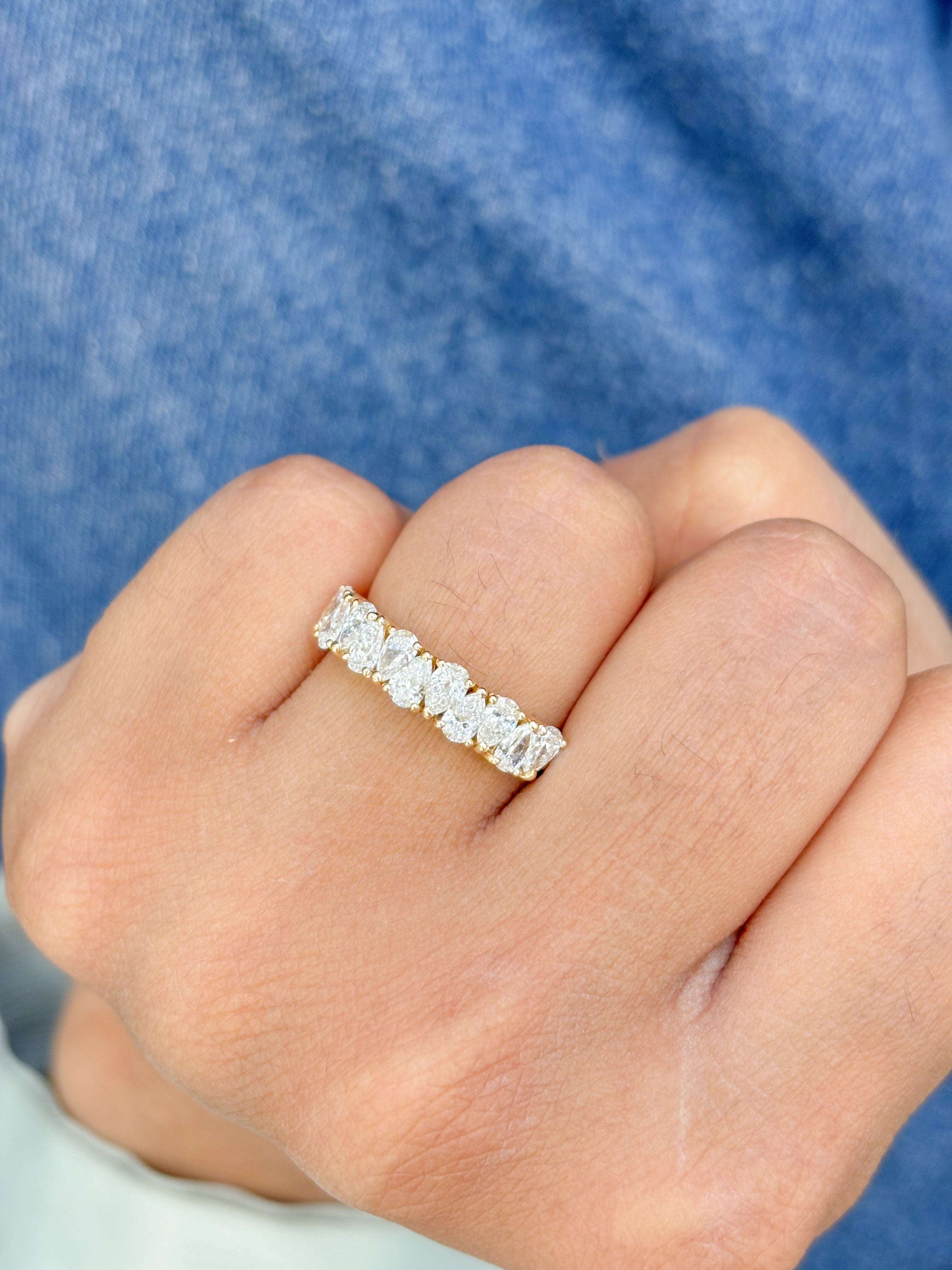JPRG-2590/6738 Lab Grown Diamond Pear Up Down Half Ring | 14K