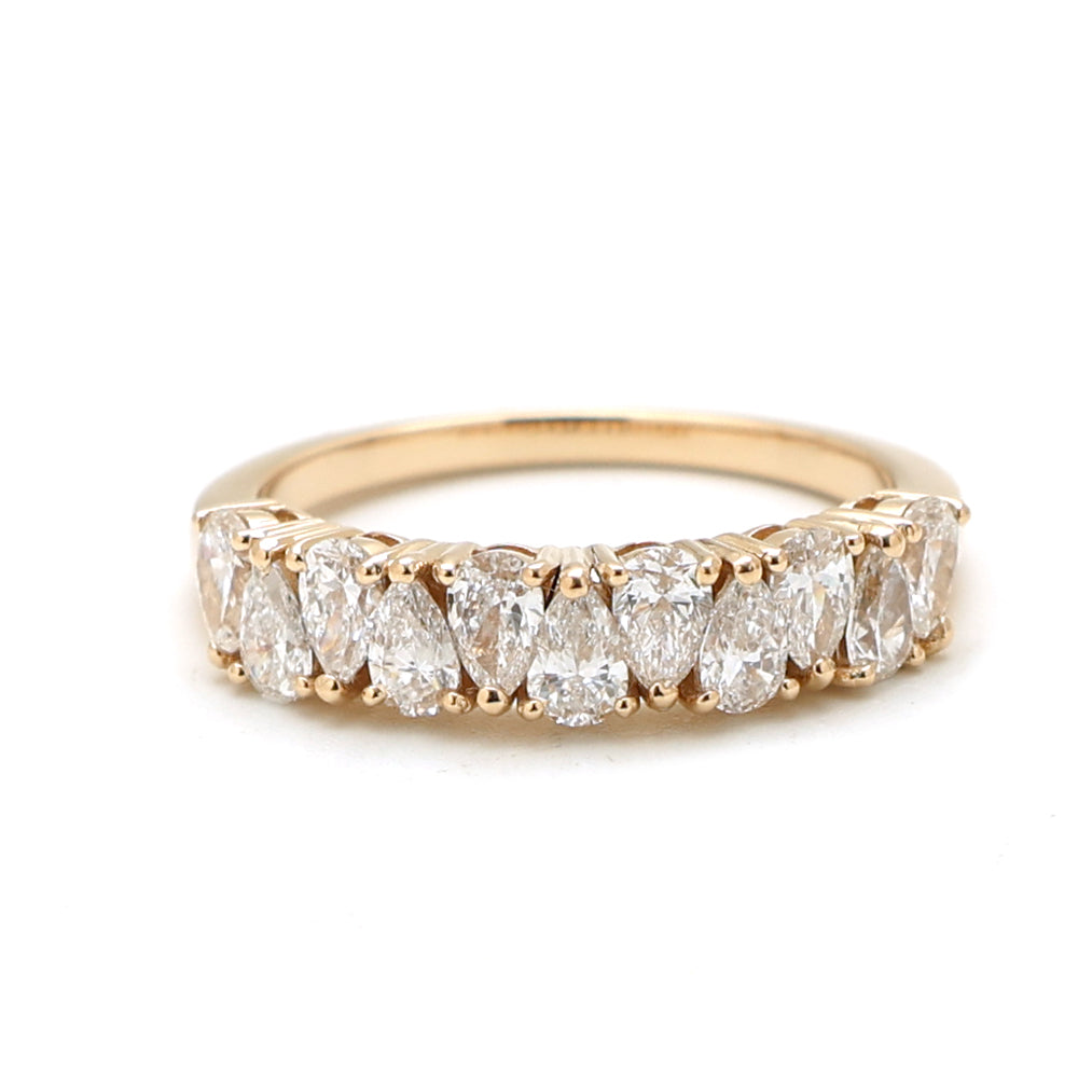 JPRG-2590/6738 Lab Grown Diamond Pear Up Down Half Ring | 14K