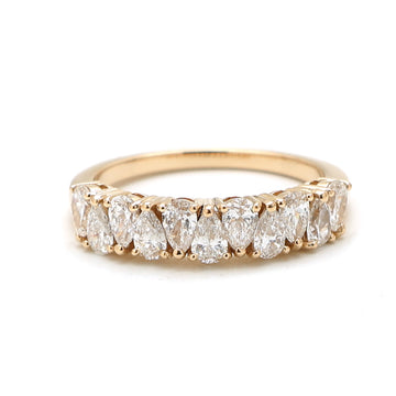 JPRG-2590/6738 Lab Grown Diamond Pear Up Down Half Ring | 14K