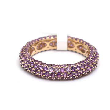 JPRG-2633/6868 Amethyst Round Pave Set Ring | 14K