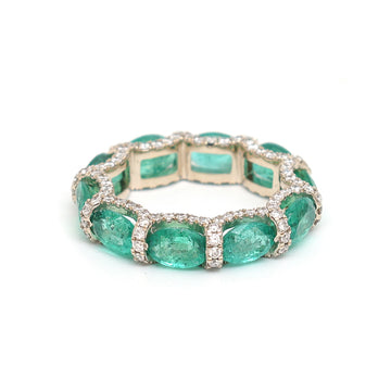 JPRG-2634/6881 Emerald Diamond Ring | 18K