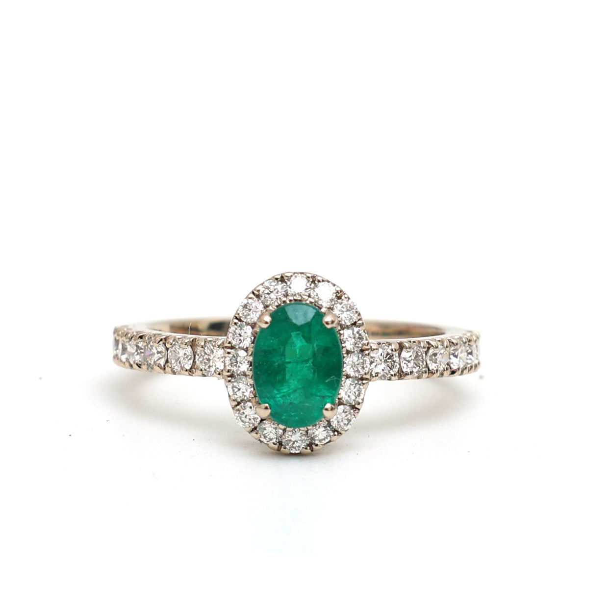 JPRG-2636/6883 Emerald Oval With Diamond Ring | 18K
