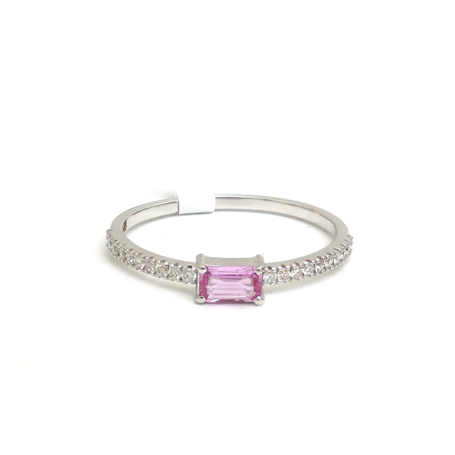 JPRG-2662/6944 Pink Sapphire Diamond Octagon Thin Ring | 18K