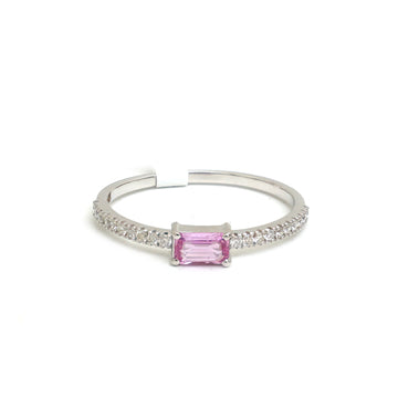 JPRG-2662/6944 Pink Sapphire Diamond Octagon Thin Ring | 18K