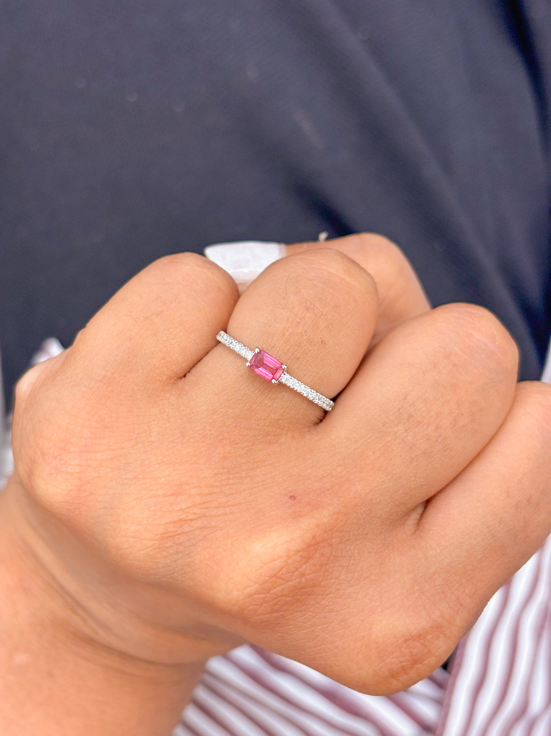 JPRG-2690/6974 Diamond Octagon Thin Ring | 18K
