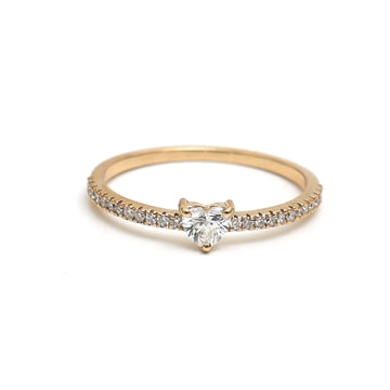 JPRG-2763/7234 Diamond Heart Thin Ring | 18K