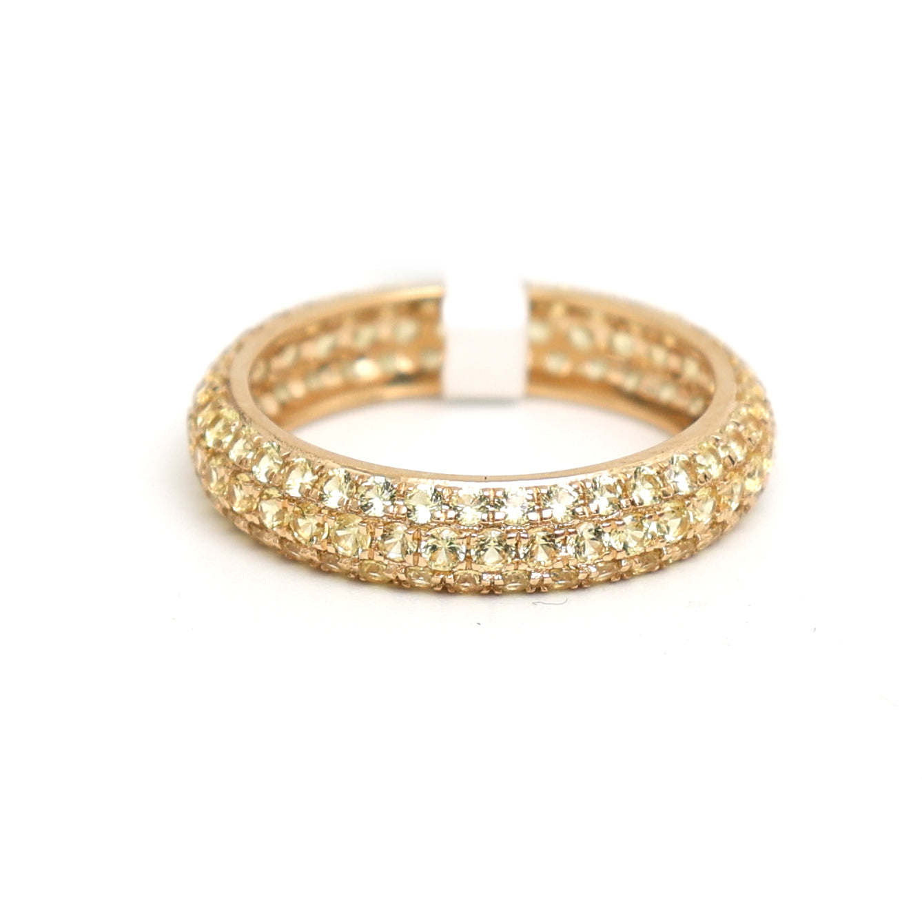 JPRG-2765/7245 Yellow Sapphire Round Pave Ring | 18K