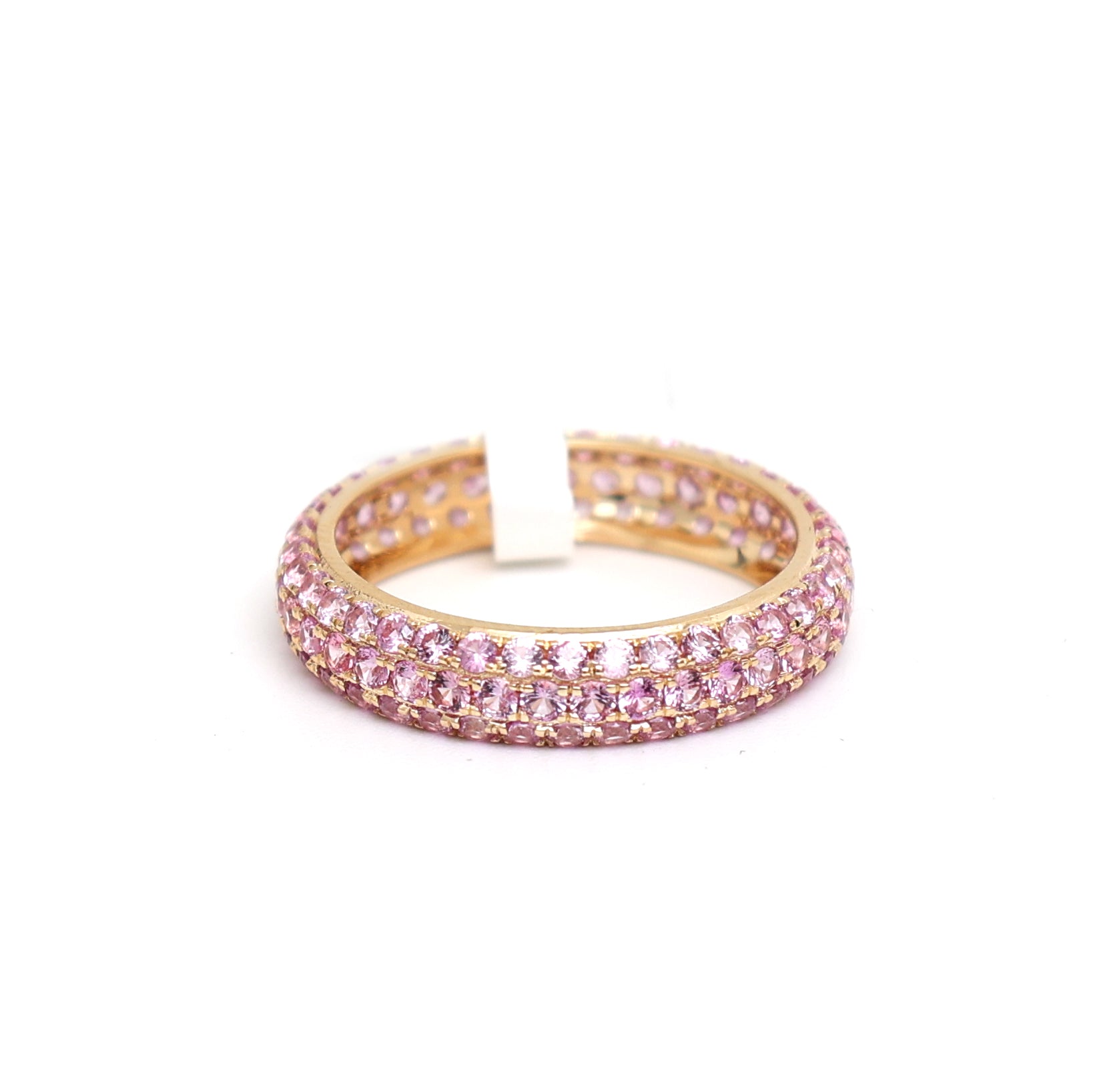 JPRG-2768/7248 Pink Sapphire Round Pave Ring | 18K