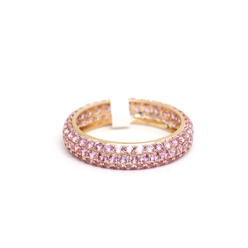 JPRG-2768/7248 Pink Sapphire Round Pave Ring | 18K