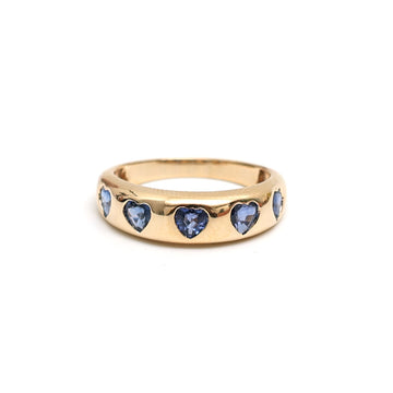 JPRG-2777/7264 Blue Sapphire Heart Chunky Ring | 18K