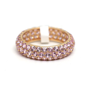JPRG-2779/7272 Pink Sapphire Pave Ring | 18K