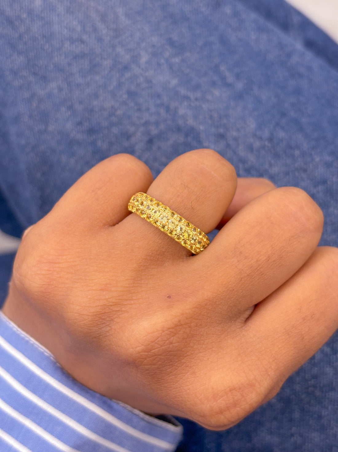 JPRG-2780/7273 Yellow Sapphire Pave Ring | 18K