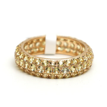 JPRG-2780/7273 Yellow Sapphire Pave Ring | 18K