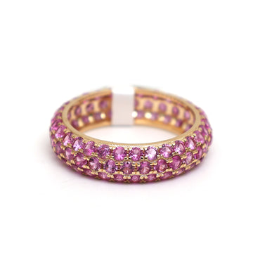 JPRG-2784/7277 Pink Sapphire Pave Ring | 18K