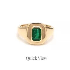 JPRG-27/1555 Emerald Octagon Signet Ring | 18K