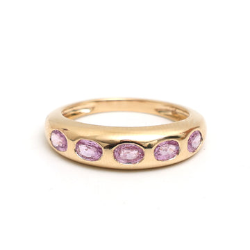 JPRG-2804/7339 Pink Sapphire Oval Chunky Ring | 18K
