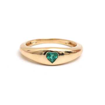 JPRG-2806/7341 Emerald Heart Chunky Ring | 18K