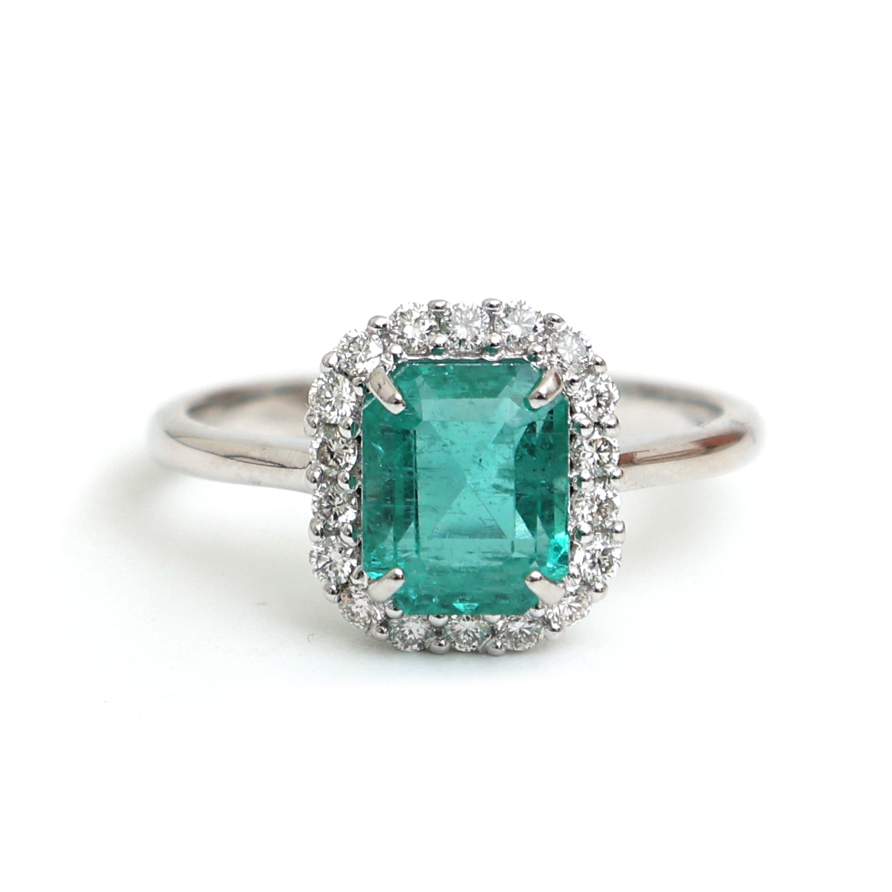 JPRG-2826/7393 Emerald Halo Diamond Ring | 18K