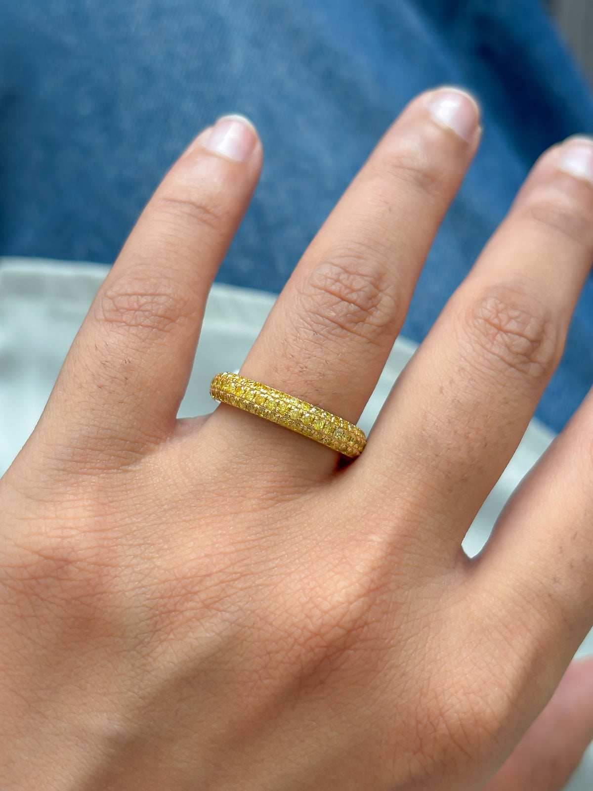 JPRG-2828/7408 Yellow Diamond Pave Ring | 18K