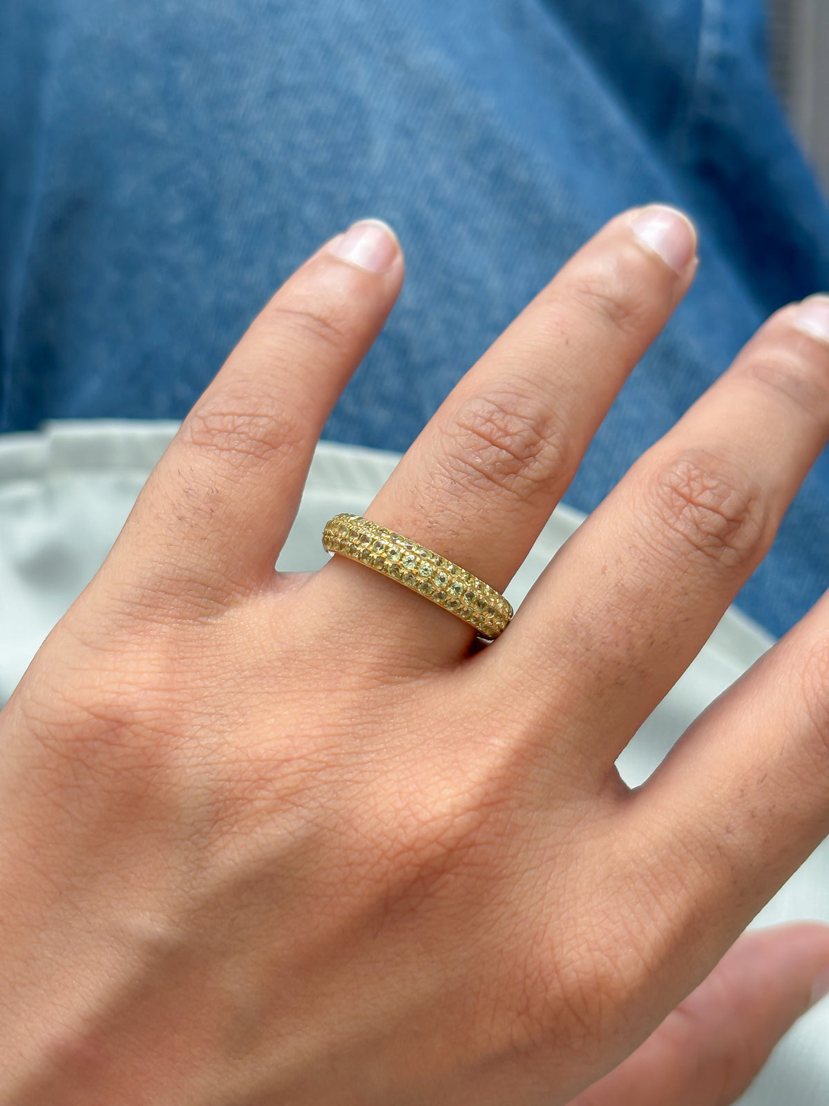 JPRG-2830/7410 Peridot Pave Ring | 18K