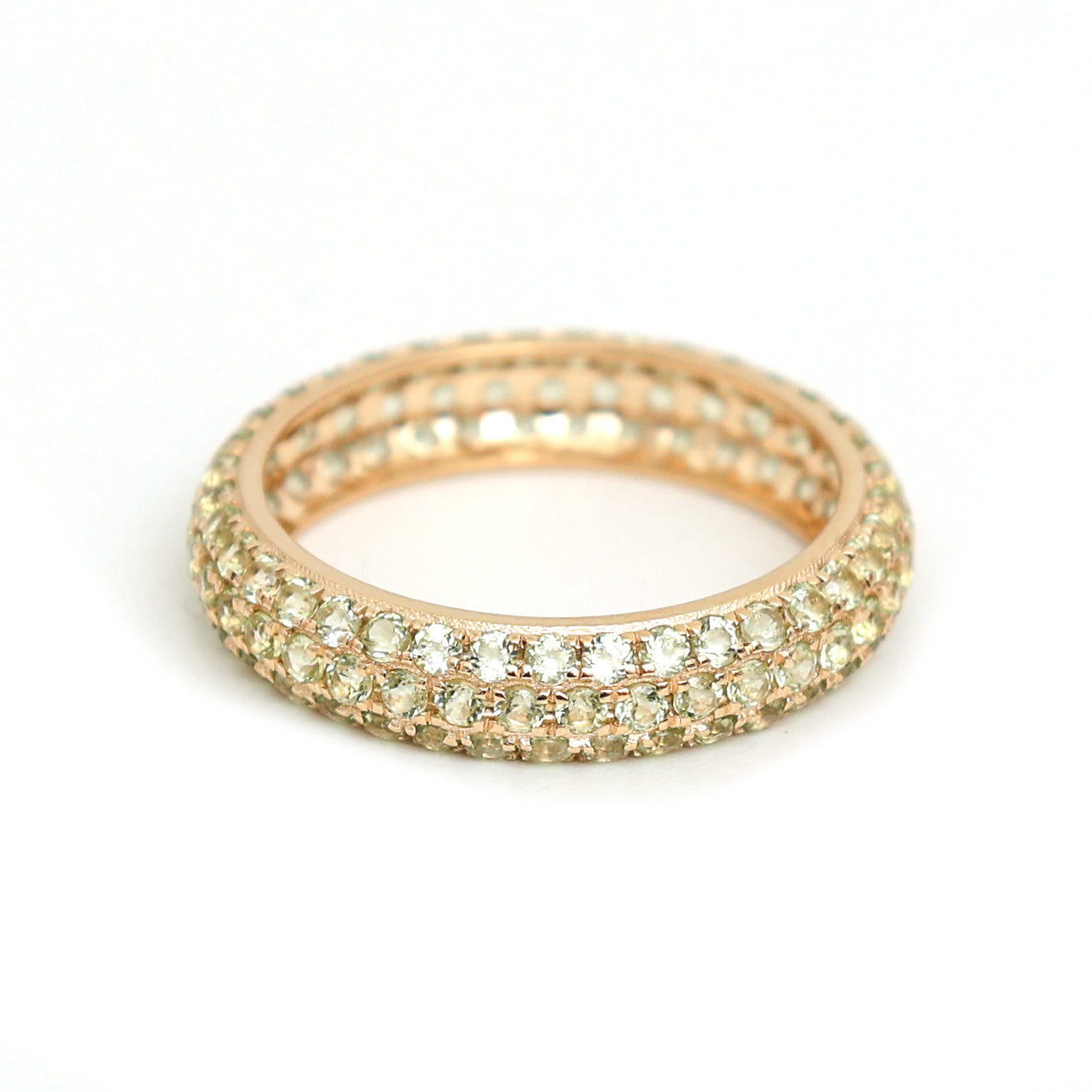 JPRG-2830/7410 Peridot Pave Ring | 18K