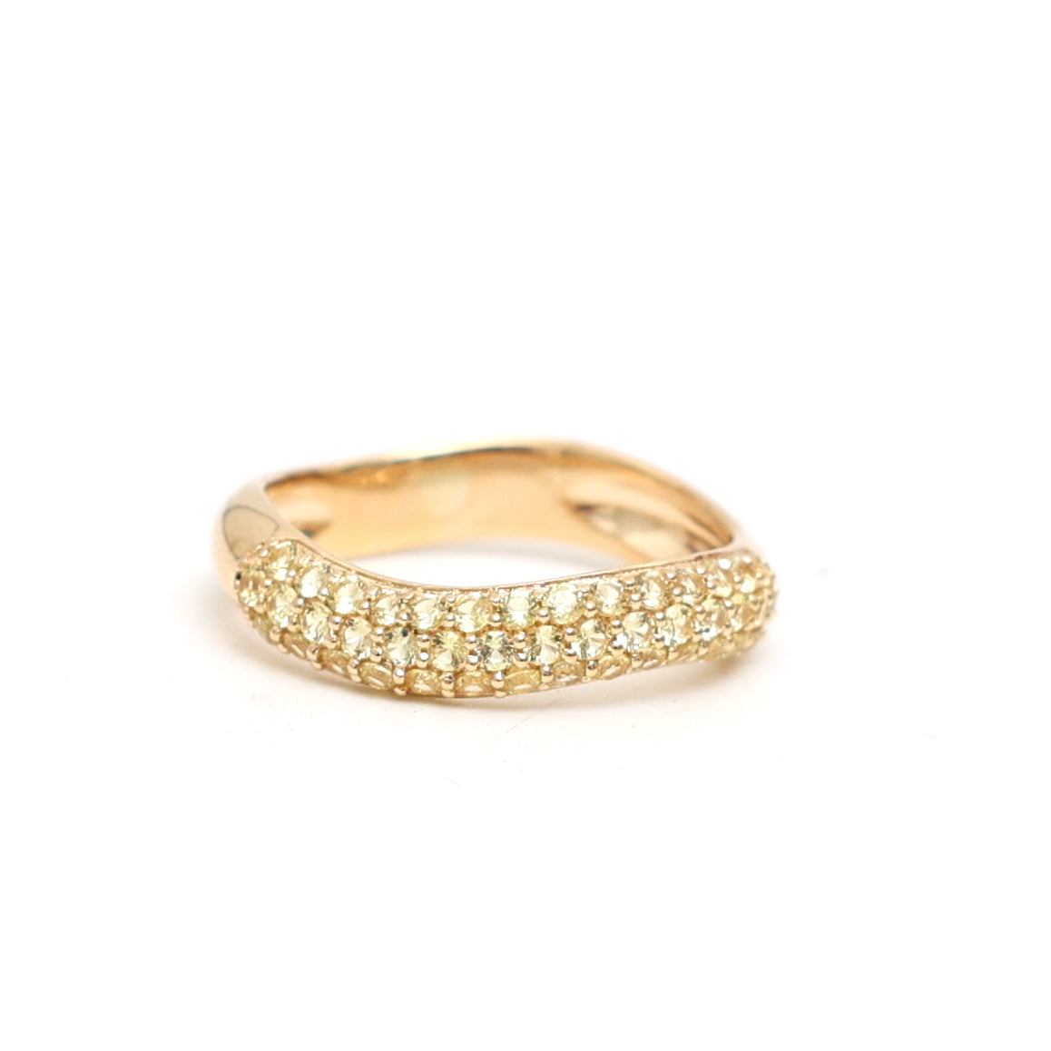 JPRG-2861/7451 Yellow Sapphire Wave Half Ring | 18K