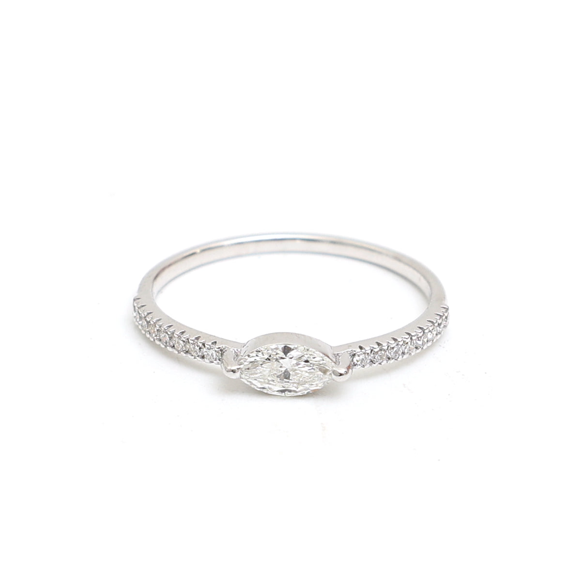 JPRG-2879/7481 Diamond Marquise With Diamond Half Ring | 18K