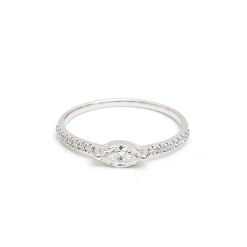 JPRG-2879/7481 Diamond Marquise With Diamond Half Ring | 18K