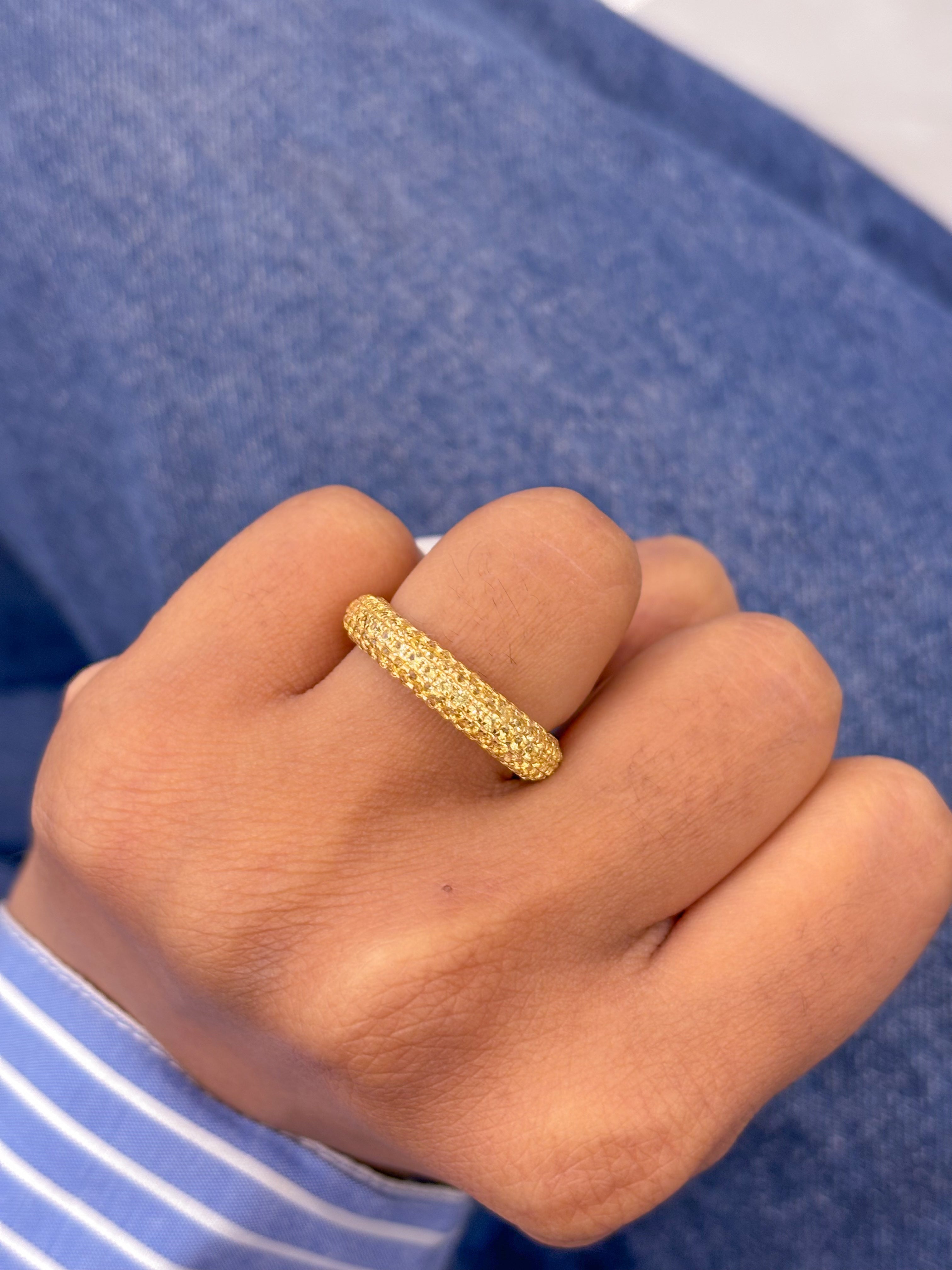 JPRG-2881/7483 Yellow Sapphire Round Pave Ring | 18K