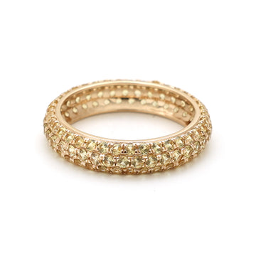 JPRG-2881/7483 Yellow Sapphire Round Pave Ring | 18K