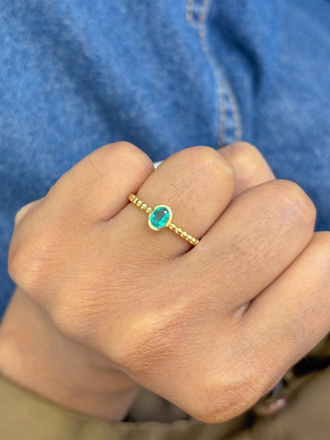 JPRG-2886/7495 Emerald Oval Bezel Set Ring | 18K