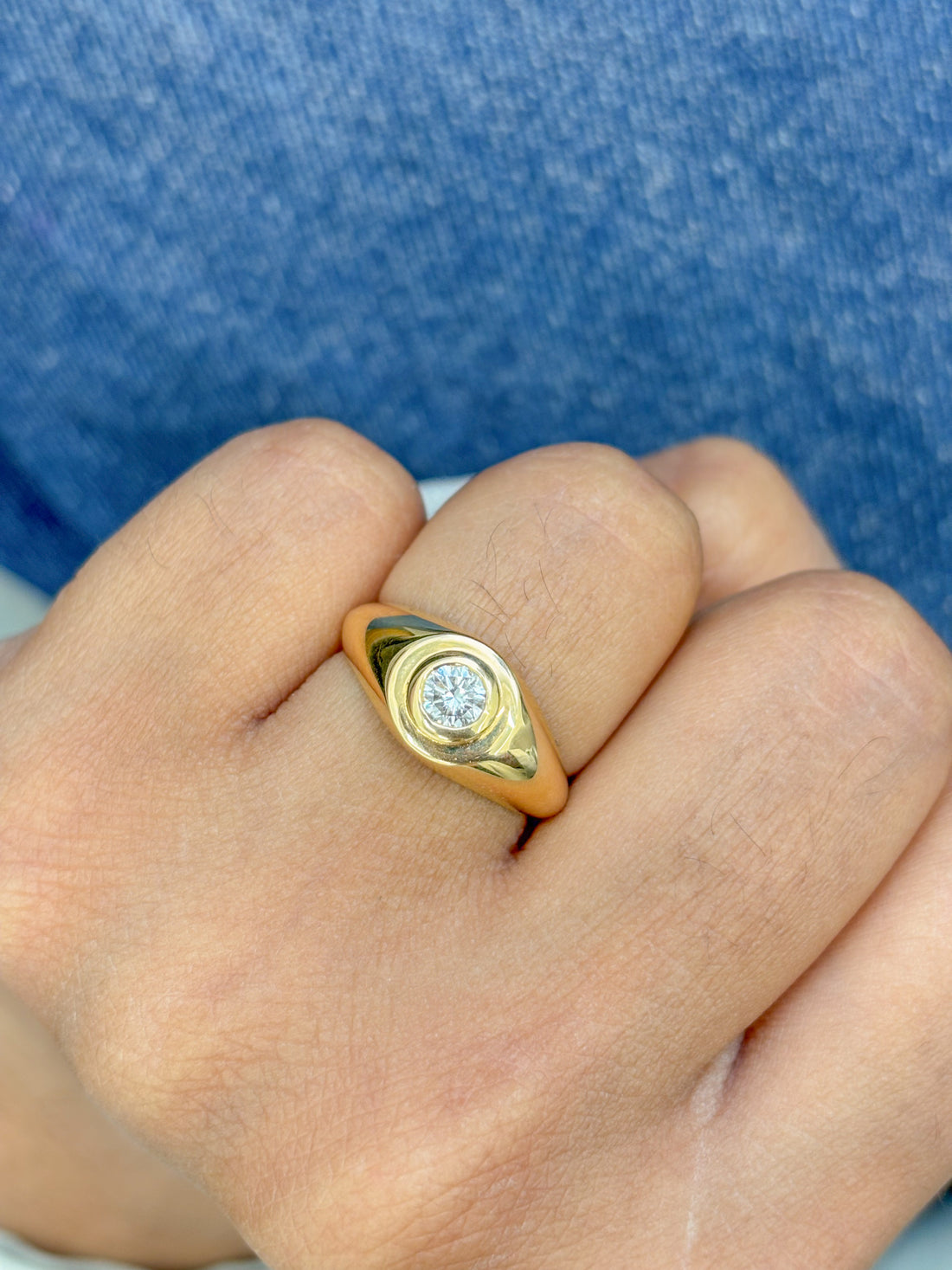 JPRG-2925/7589 Diamond Round Pinky Ring | 18K