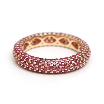 JPRG-2927/7596 Ruby Five Line Pave Ring | 18K