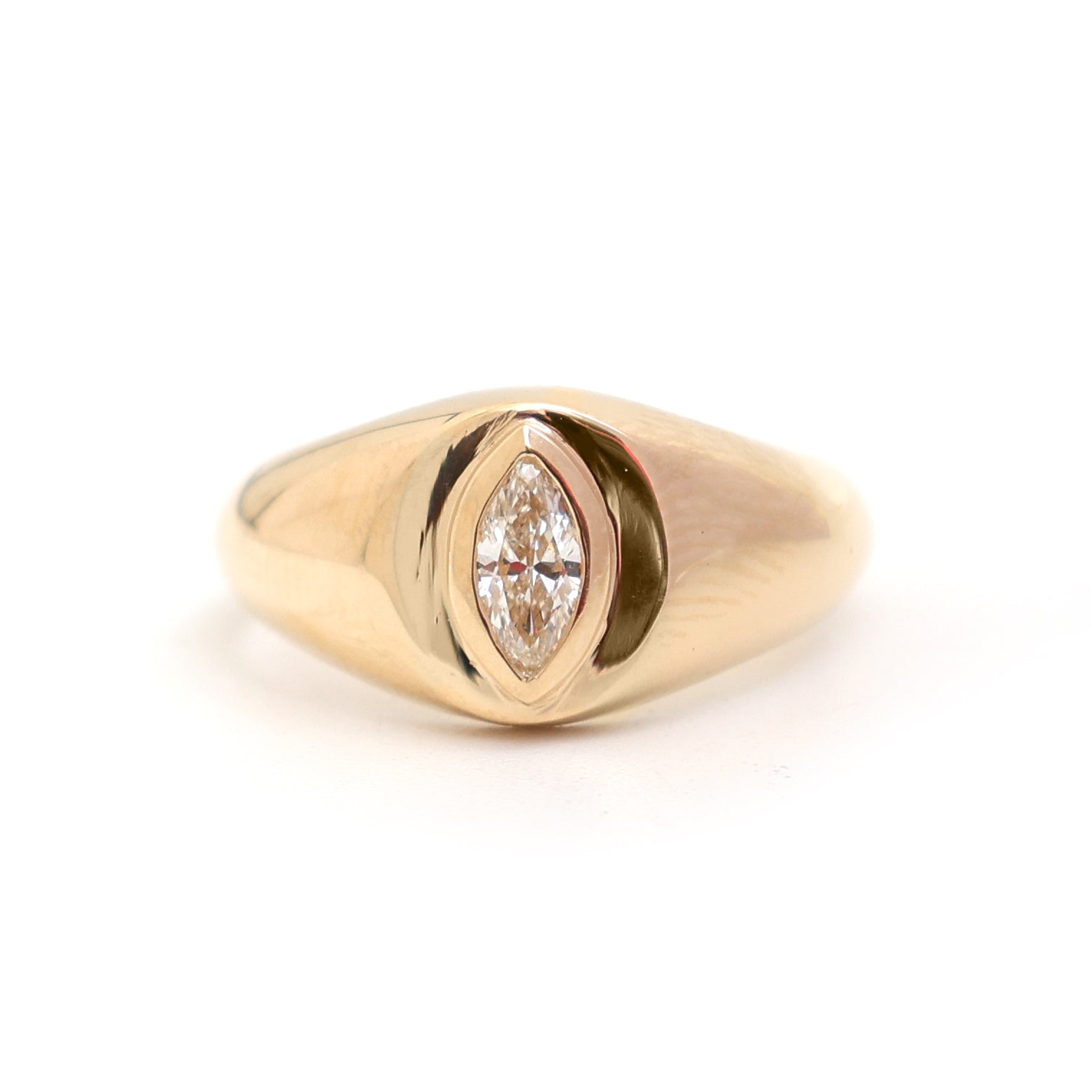 JPRG-2947/7676 Diamond Marquise Pinky Ring | 18K