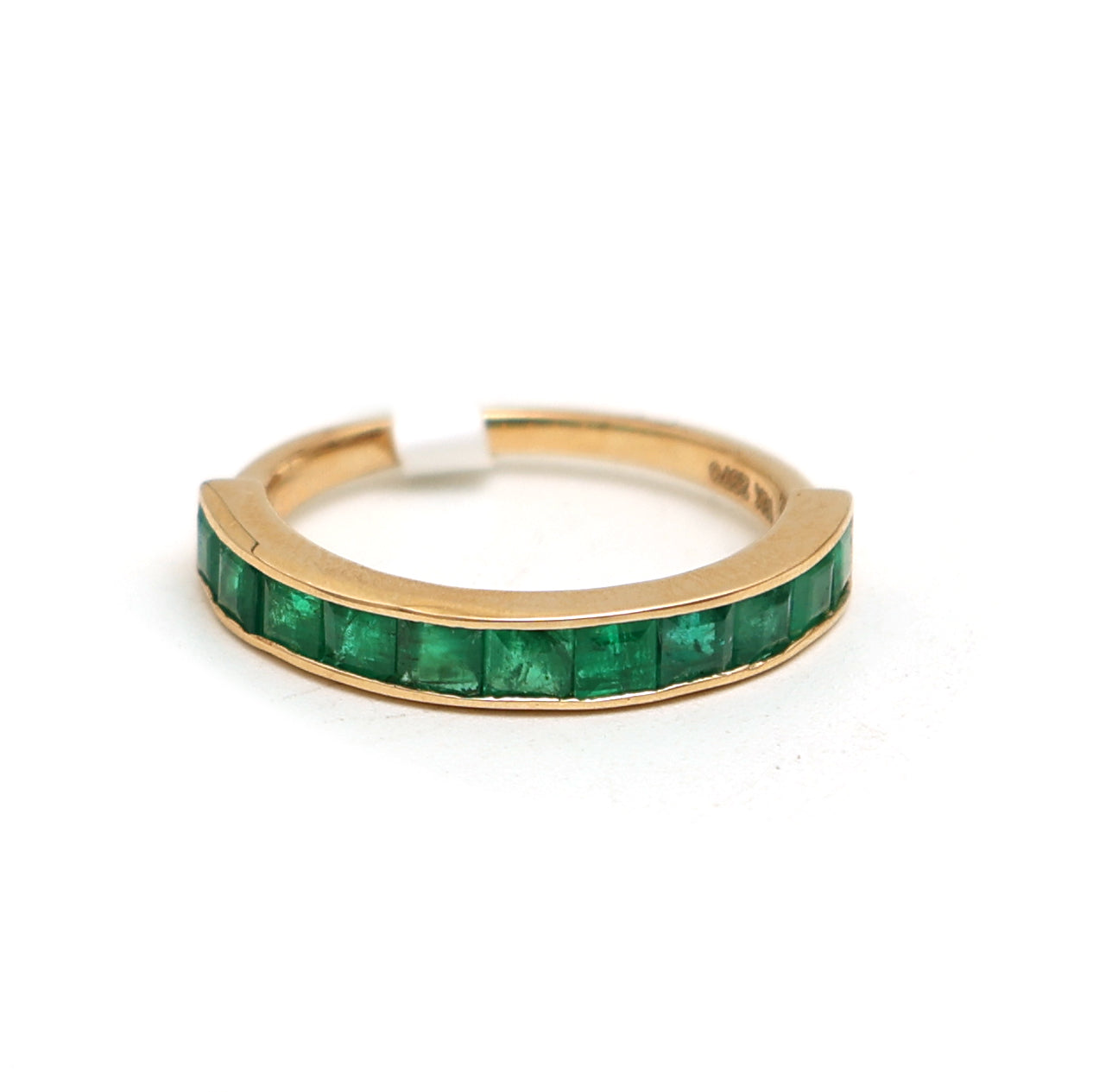 JPRG-2970/7730 Emerald Princess Cut Half Eternity Band Ring | 18K