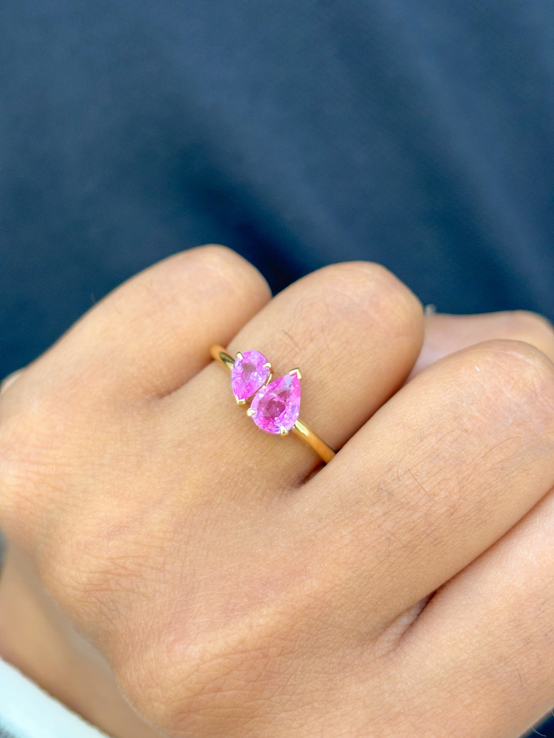JPRG-2972/7732 Pink Sapphire Pear Ring | 18K
