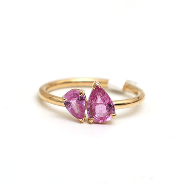 JPRG-2972/7732 Pink Sapphire Pear Ring | 18K
