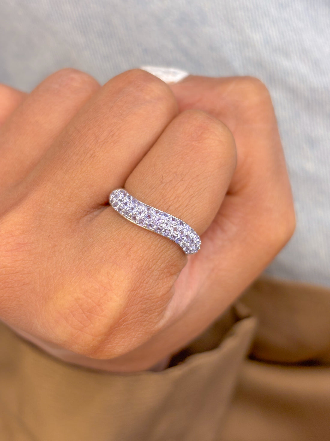 JPRG-2974/7734 Tanzanite Wave Half Ring | 18K