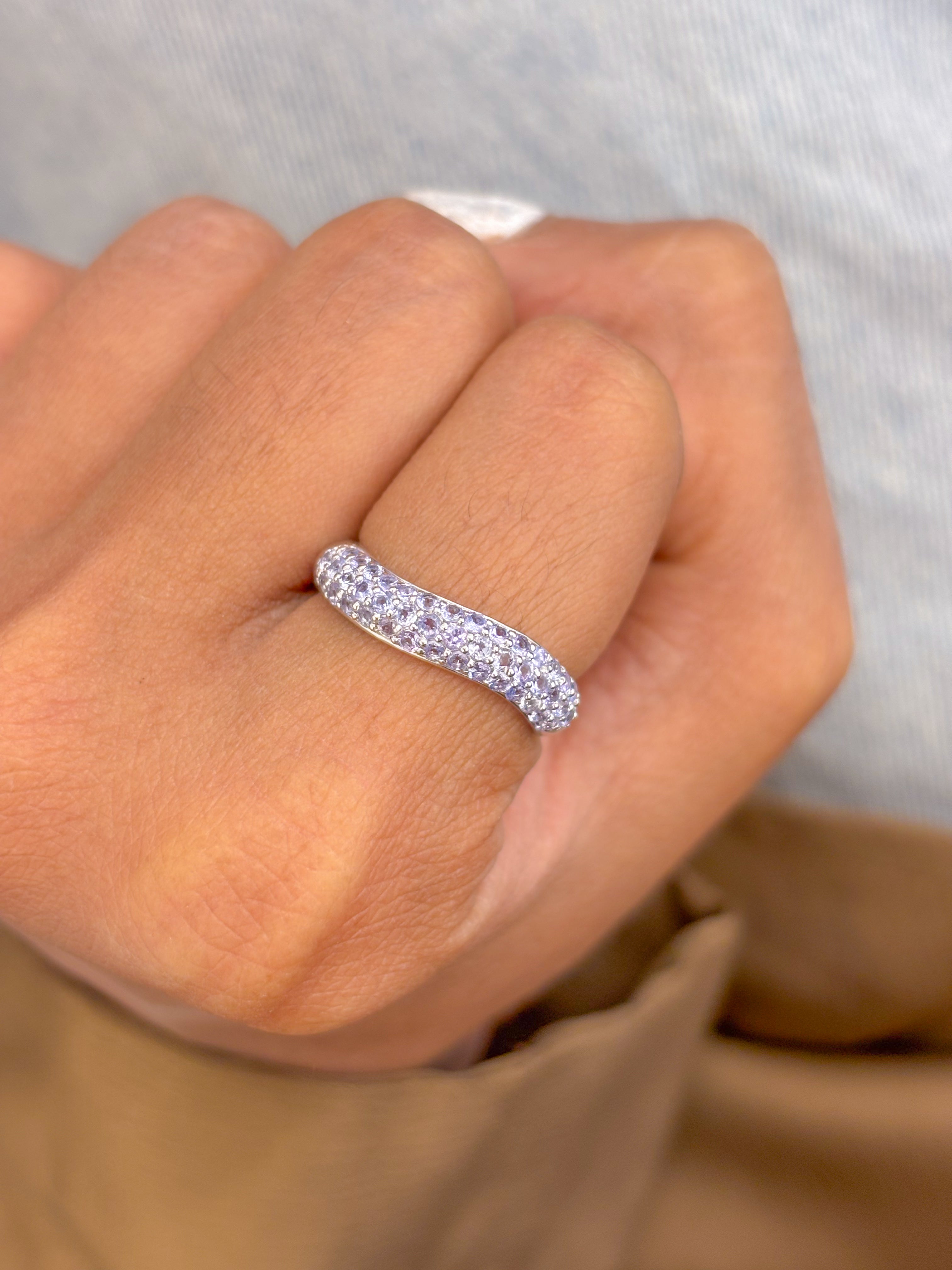 JPRG-2974/7734 Tanzanite Wave Half Ring | 18K