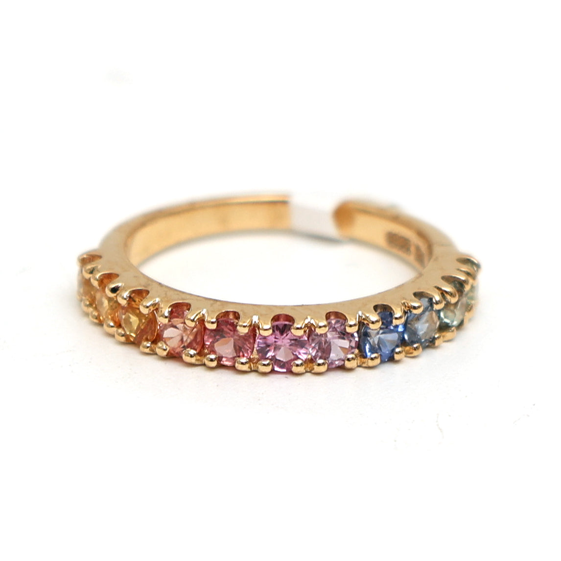 JPRG-2976/7763 Rainbow Sapphire Half Ring | 18K